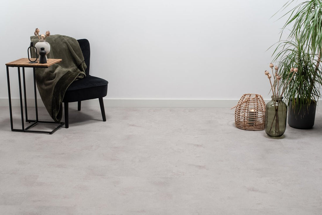 Floer Betonlook Lichtgrijs Tegel Click PVC FLR - 3805 - Solza.nl