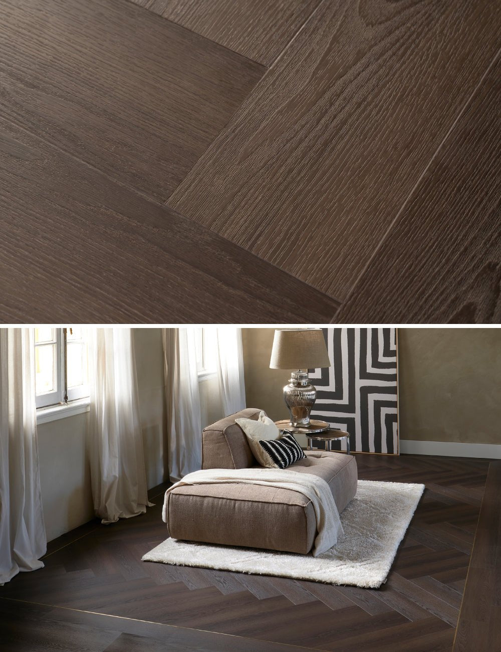 Rivièra Maison The Long Island Collection Montauk Dark Visgraat/Herringbone 345-255833 - Solza.nl
