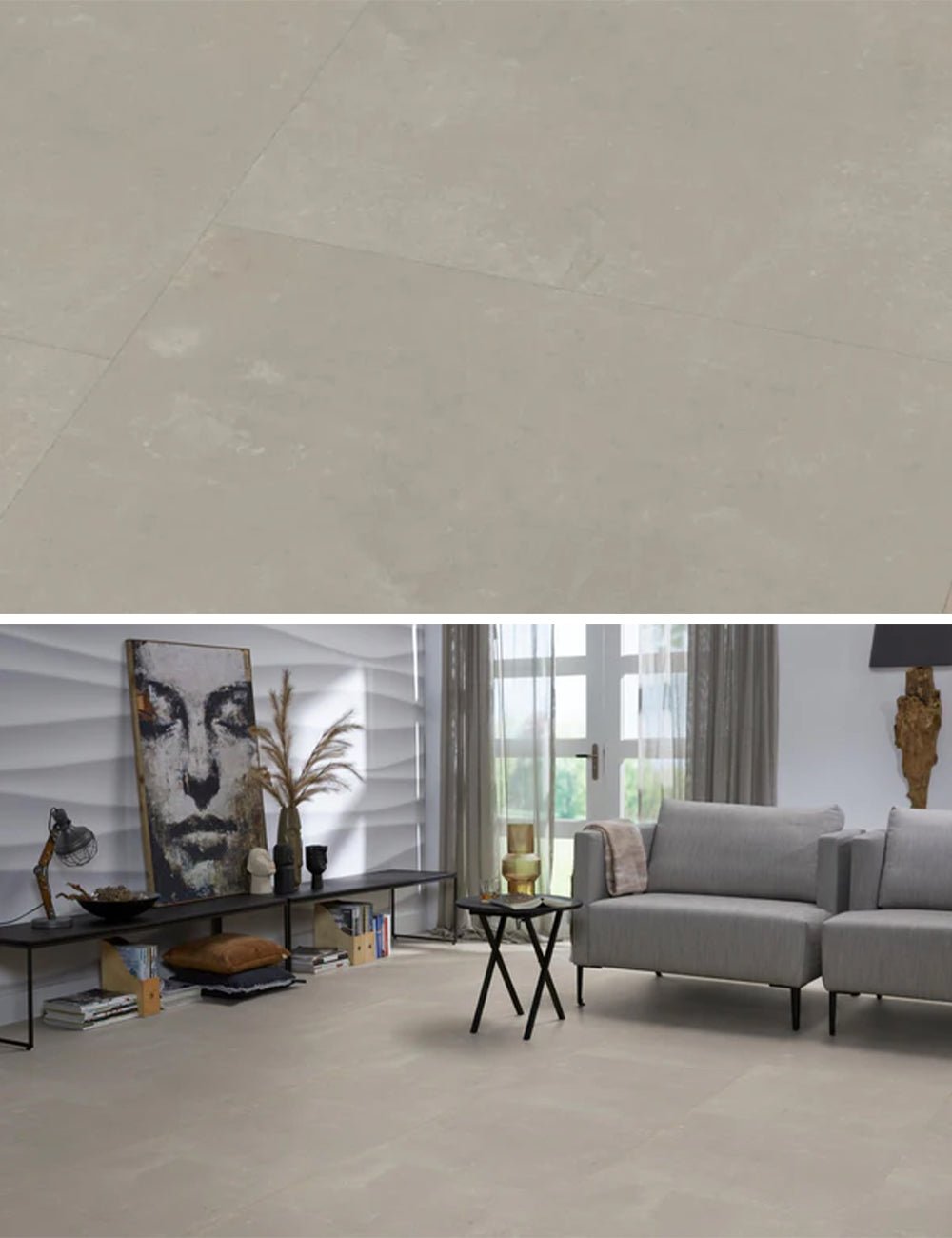Floorlife Click PVC Tegel Westminster Beige 6200 SRC - Vierkant 61x61 cm - Solza.nl