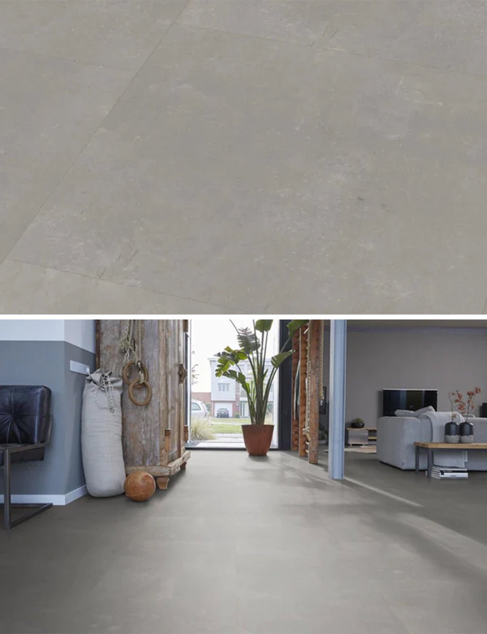 Floorlife Click PVC Tegel Westminster Light Grey 6202 SRC - Vierkant 61x61 cm - Solza.nl