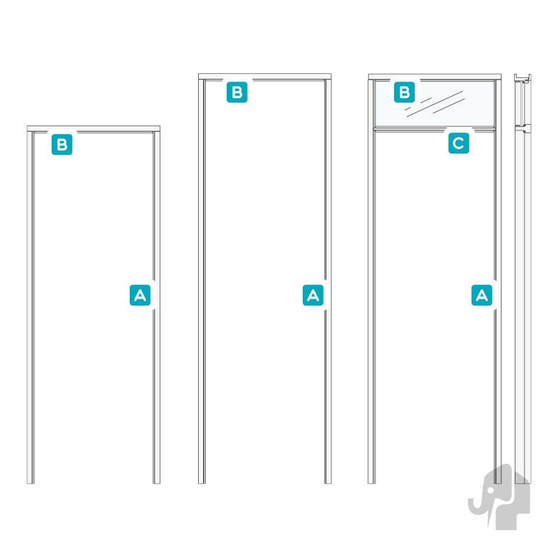 Austria RenoV8 Blanco Stijlenset 231,5cm 4x Swing VS-25 Wanddikte 70mm Wit RAL 9016 - Solza.nl
