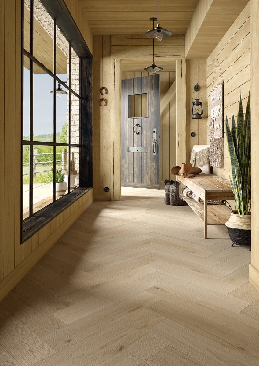 Floer Crèmewit Eiken Hybride Laminaat Visgraat FLR - 1620 - Solza.nl