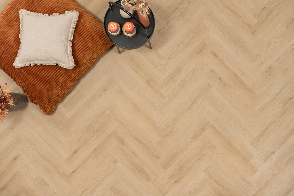 Floer Natuur Eiken Visgraat Click PVC FLR - 3933 - Solza.nl