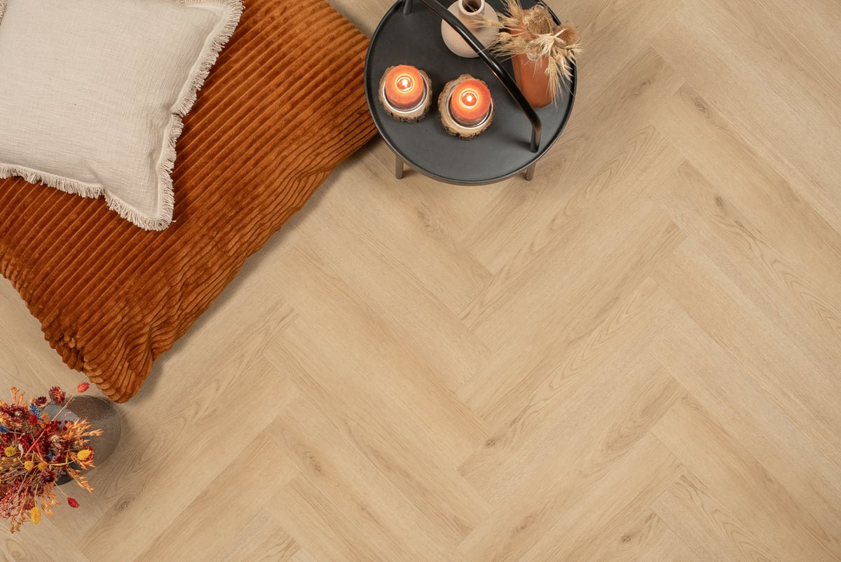 Floer Natuur Eiken Visgraat Click PVC FLR - 3933 - Solza.nl
