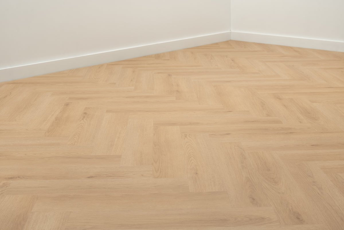 Floer Visgraat PVC Natuur Eiken FLR-3513 MEGAMAT - Bryde Bruin Visgraat