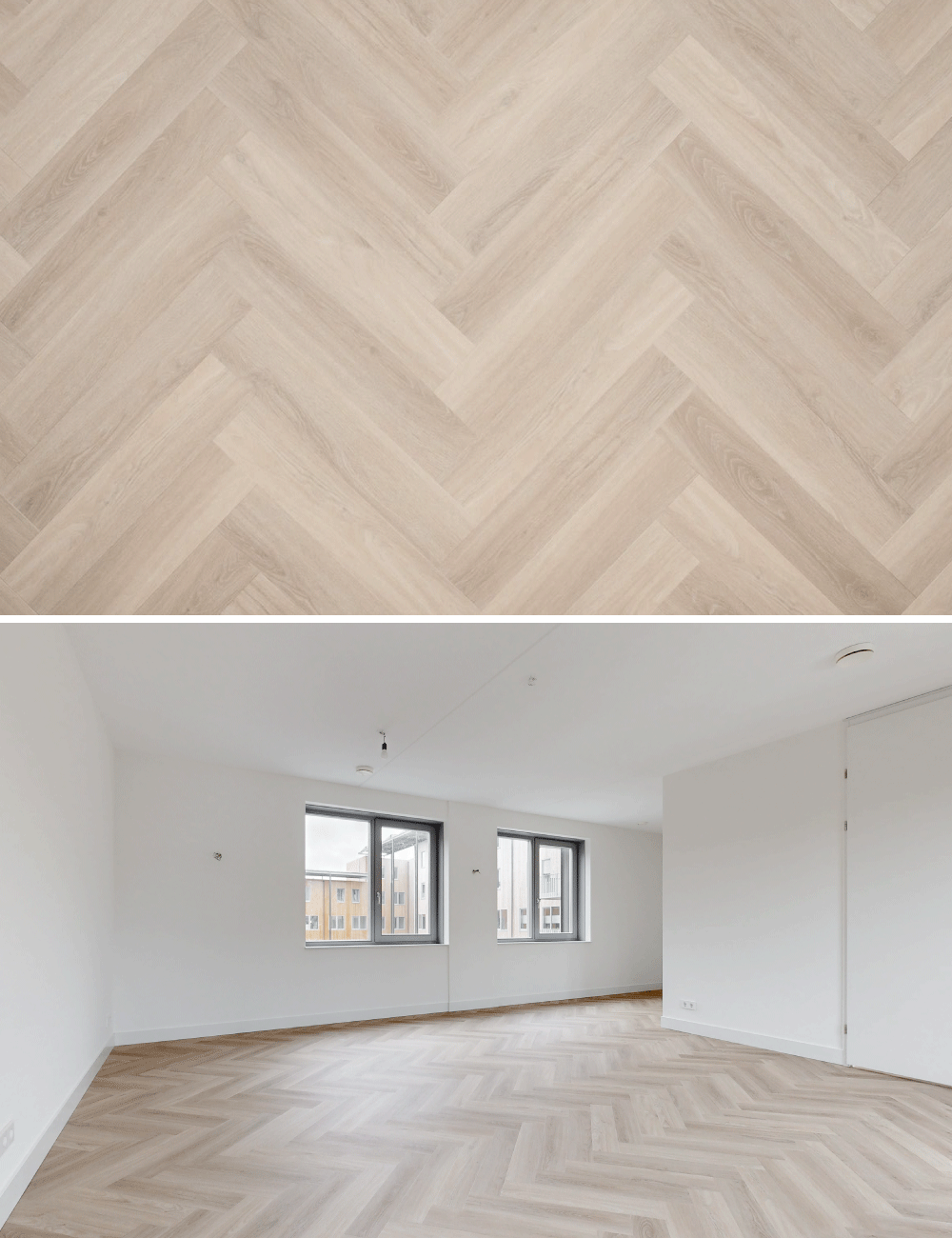 Floer Visgraat PVC Puur Eiken FLR-3514 MEGAMAT - Orka Onbehandeld Visgraat
