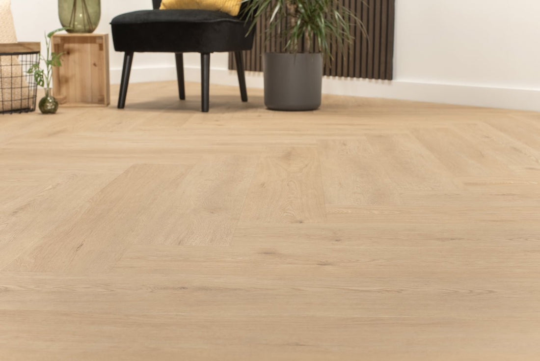Floer Herringbone Click PVC Gaia Grey Beige FLR-3915 - MEGAMAT