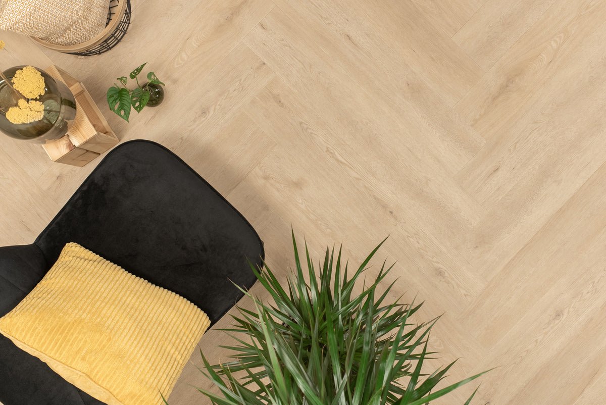 Floer Walvisgraat Click PVC Gaia Grijsbeige FLR-3915 - MEGAMAT