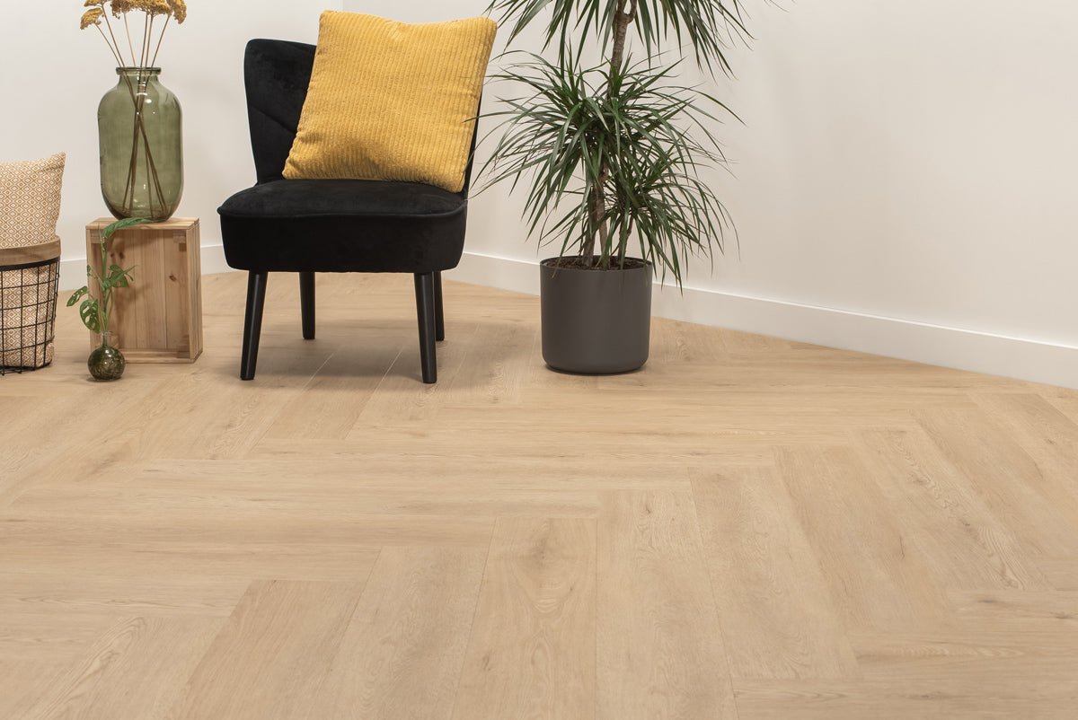 Floer Walvisgraat Click PVC Gaia Grijsbeige FLR-3915 - MEGAMAT