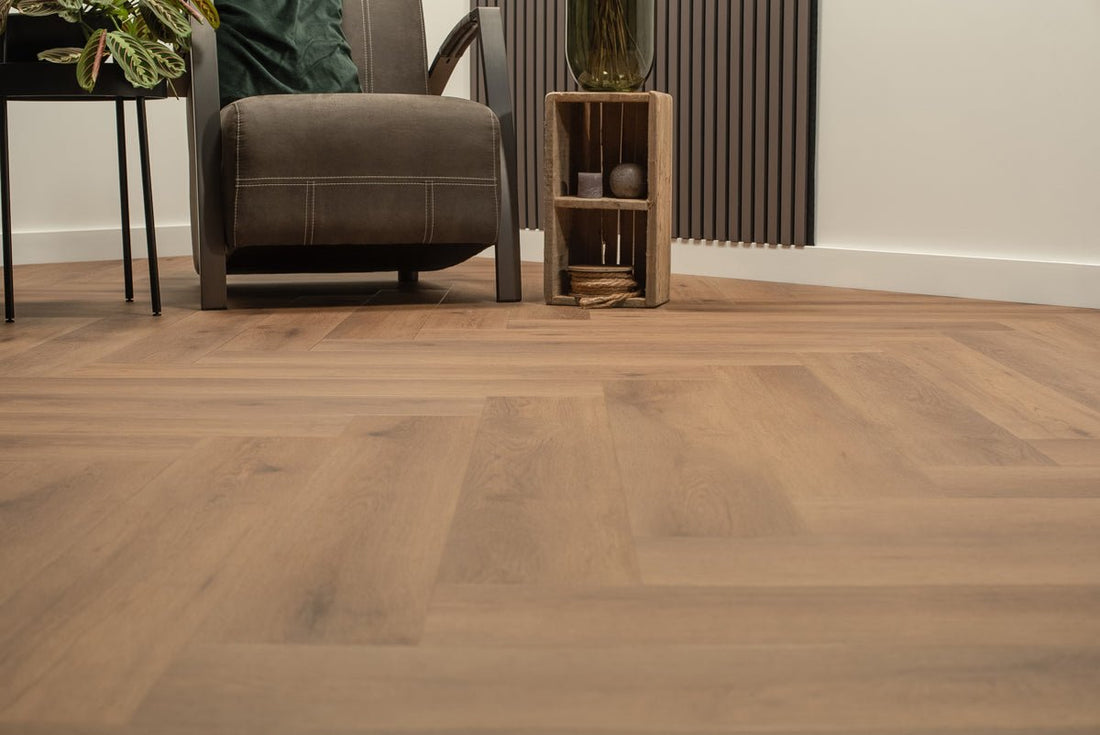 Floer Herringbone Click PVC Narwhal Nut Brown FLR-3912 - MEGAMAT