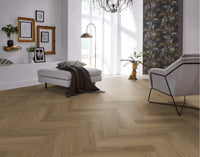 Floorlife YUP Sutton Light Brown Herringbone Dryback PVC - 9030150619 - Solza.nl