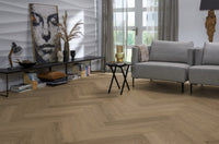 Floorlife YUP Sutton Light Brown Herringbone Dryback PVC - 9030150619 - Solza.nl