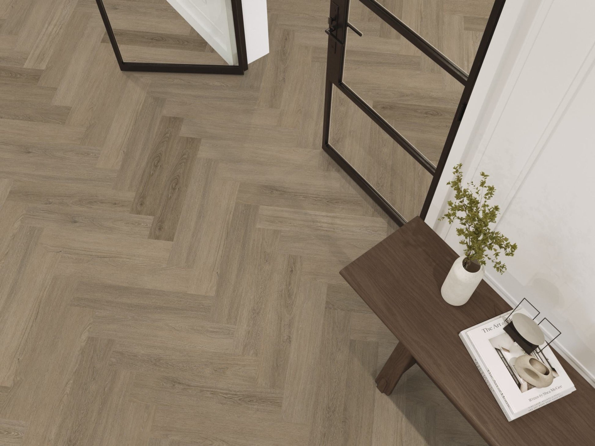 Floorlife YUP Sutton Smoky Herringbone Dryback PVC - 9030150519 - Solza.nl