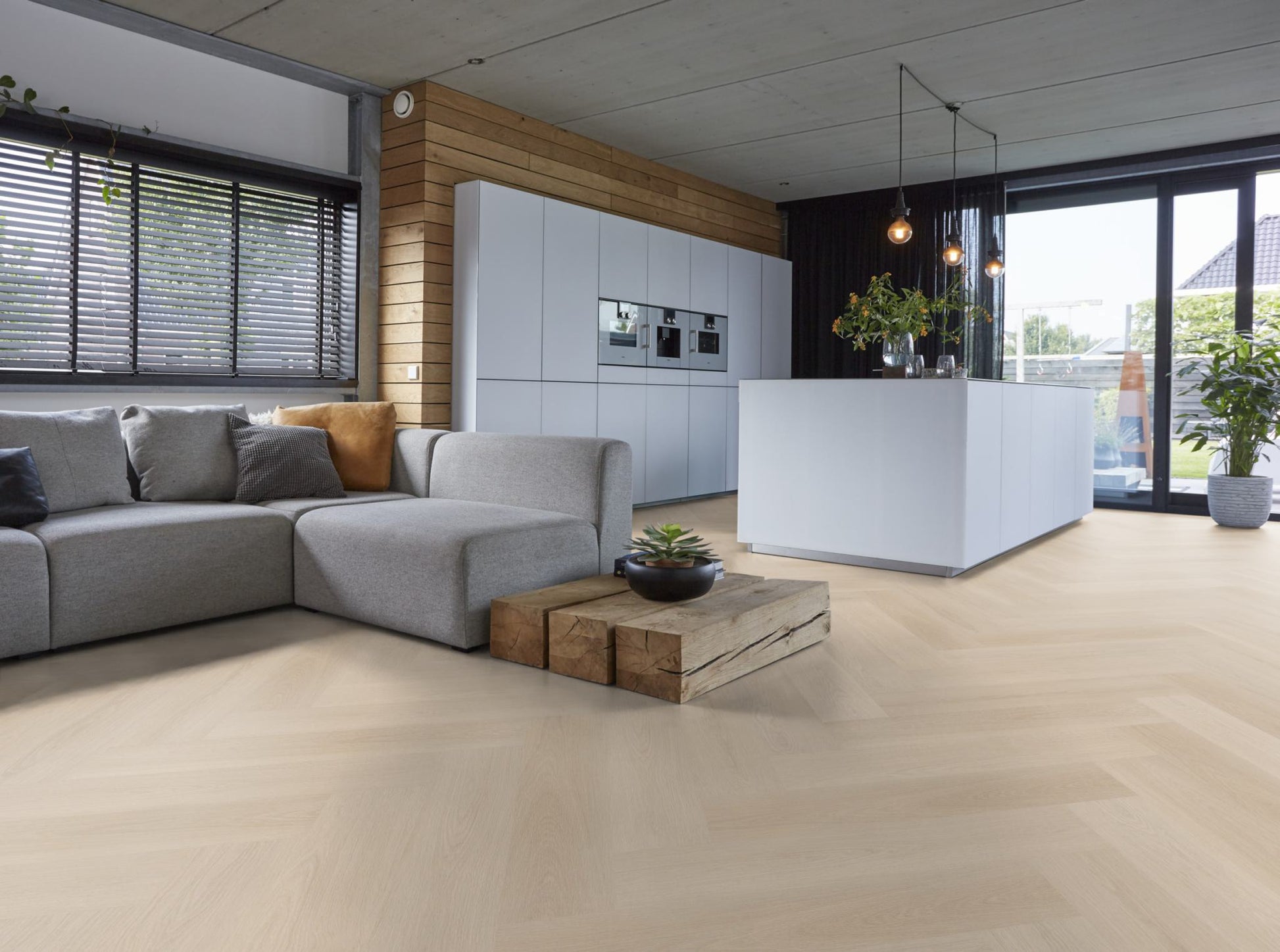 Floorlife YUP XL Brentford Beige Walvisgraat EVC - Click PVC SRC - 7051200119 - Solza.nl