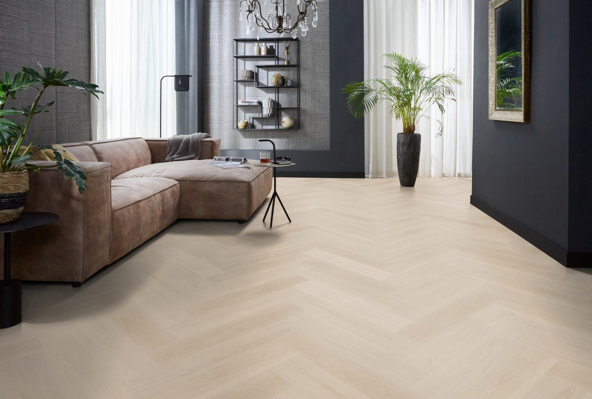 Floorlife YUP XL Brentford Beige Walvisgraat EVC - Dryback PVC - 7050100119 - Solza.nl