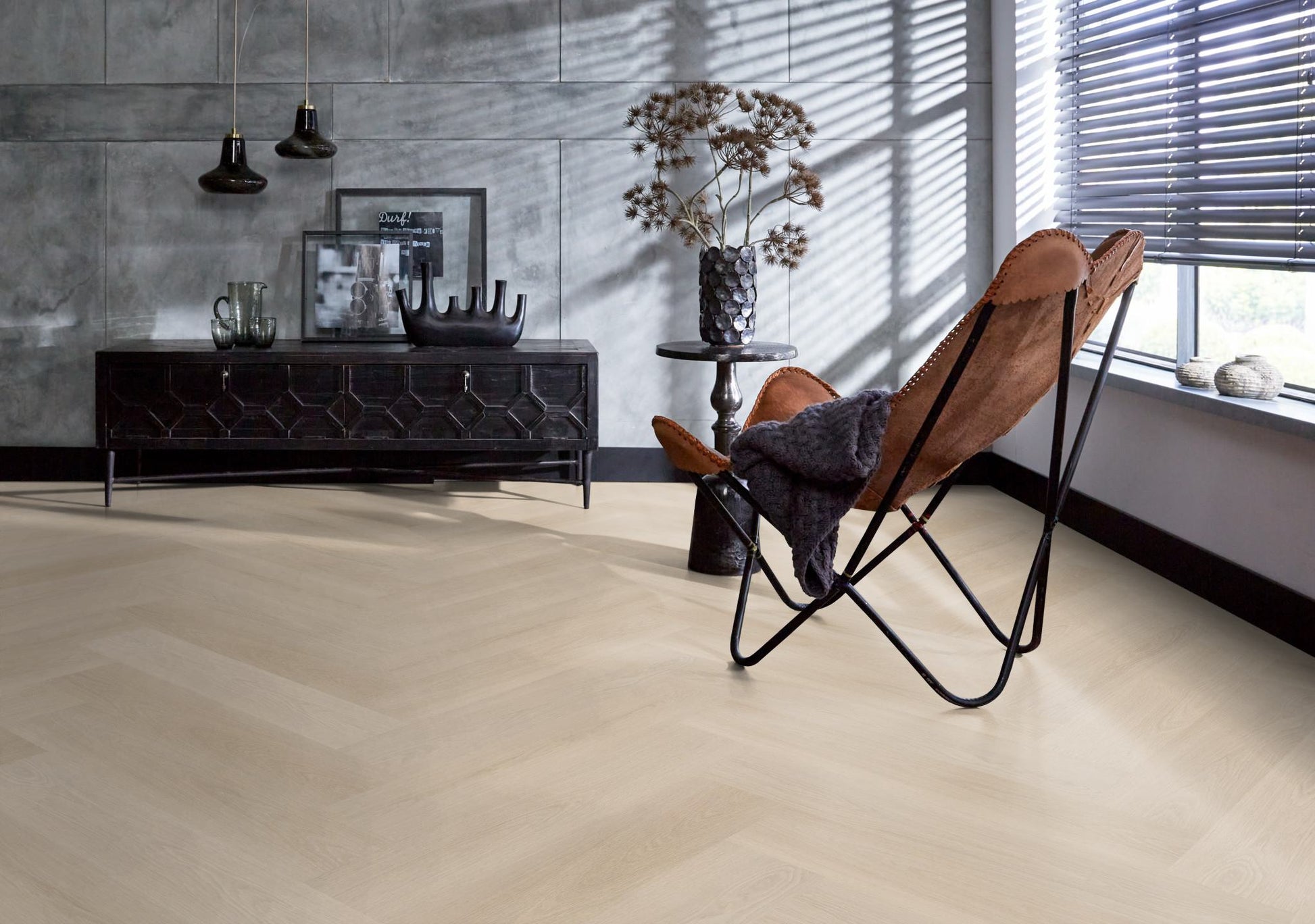 Floorlife YUP XL Brentford Beige Walvisgraat EVC - Dryback PVC - 7050100119 - Solza.nl