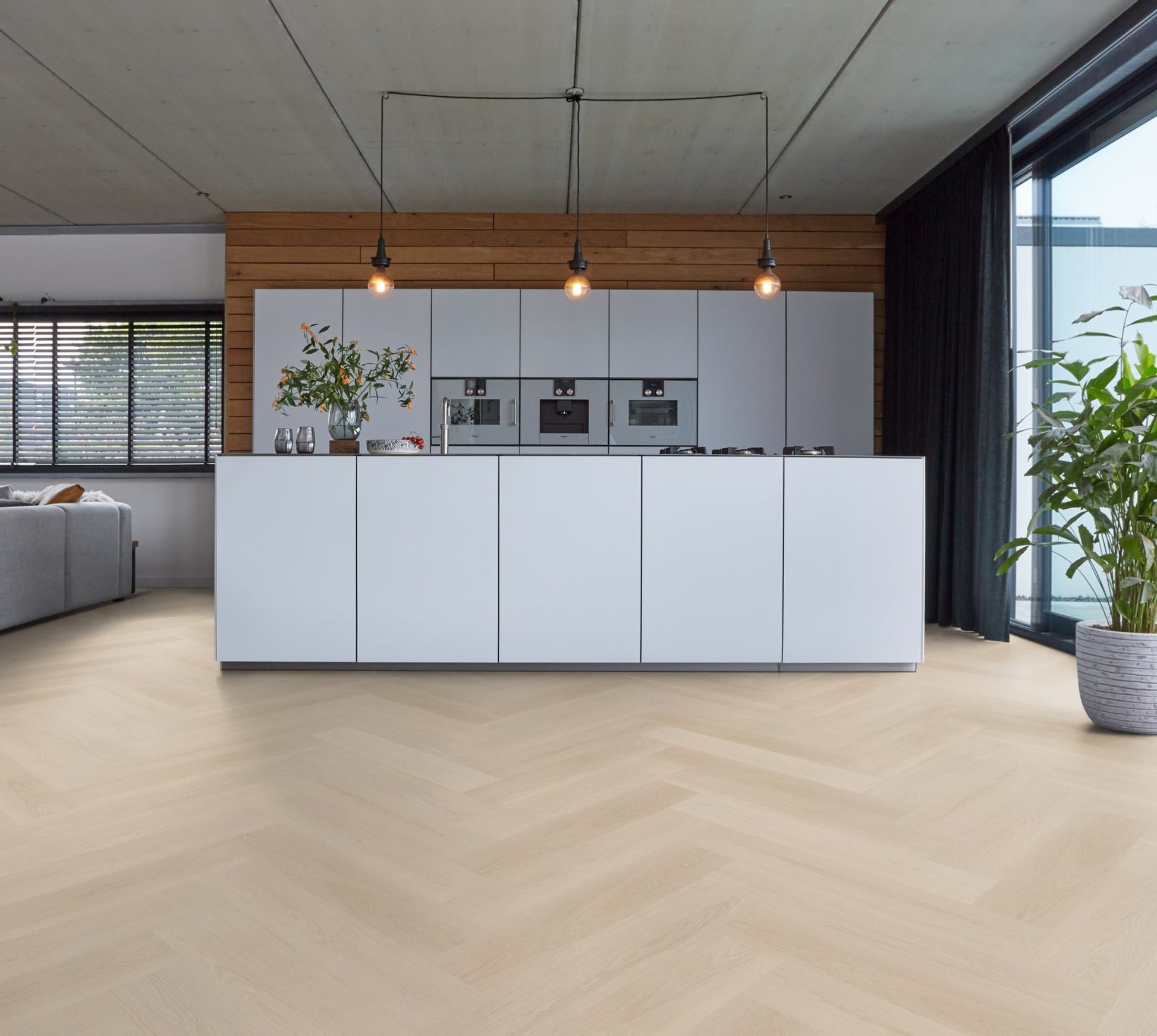 Floorlife YUP XL Brentford Beige Walvisgraat EVC - Dryback PVC - 7050100119 - Solza.nl