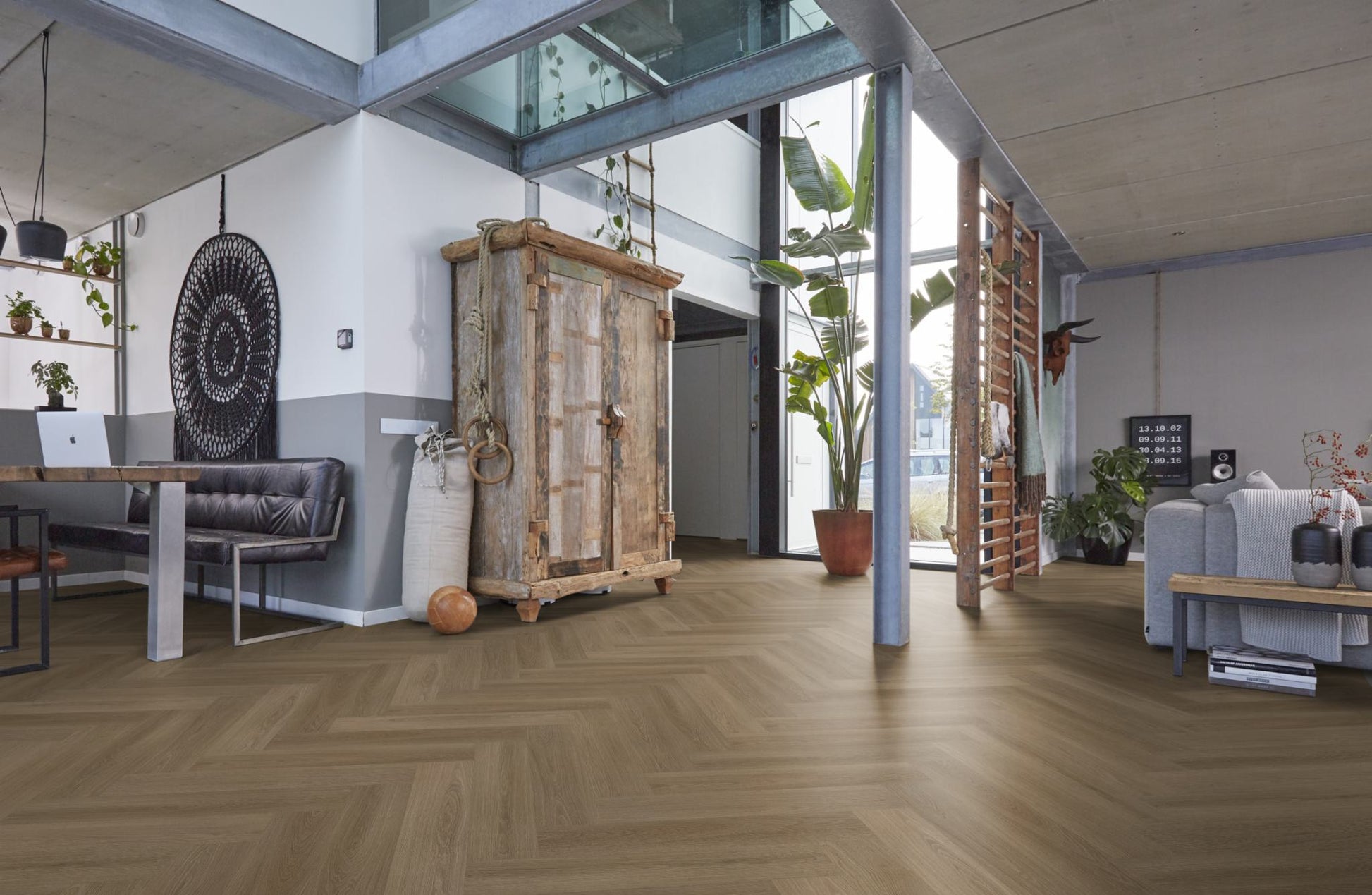 Floorlife YUP XL Brentford Dark Oak Walvisgraat EVC - Click PVC SRC - 7051200419 - Solza.nl