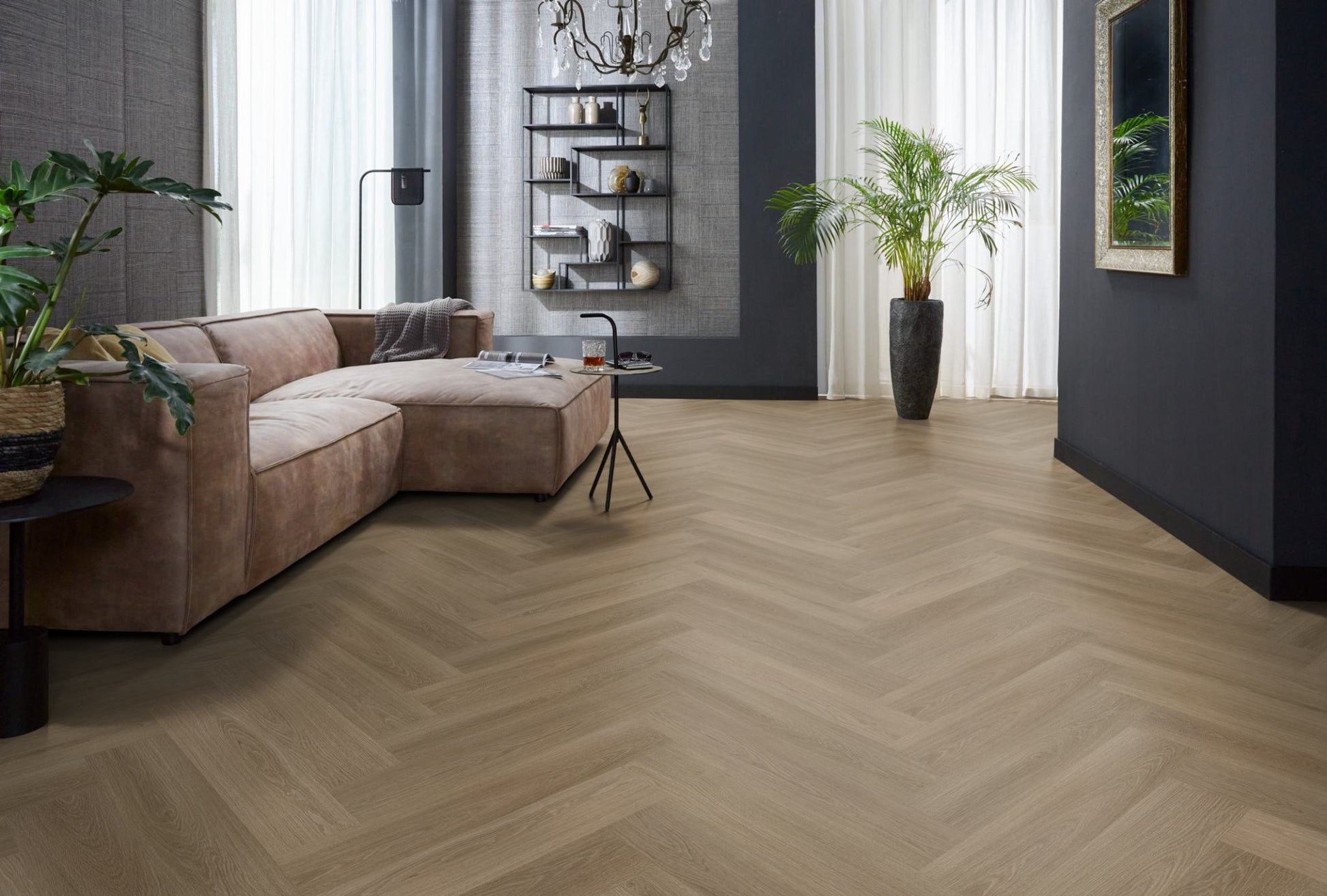 Floorlife YUP XL Brentford Dark Oak Walvisgraat EVC - Click PVC SRC - 7051200419 - Solza.nl