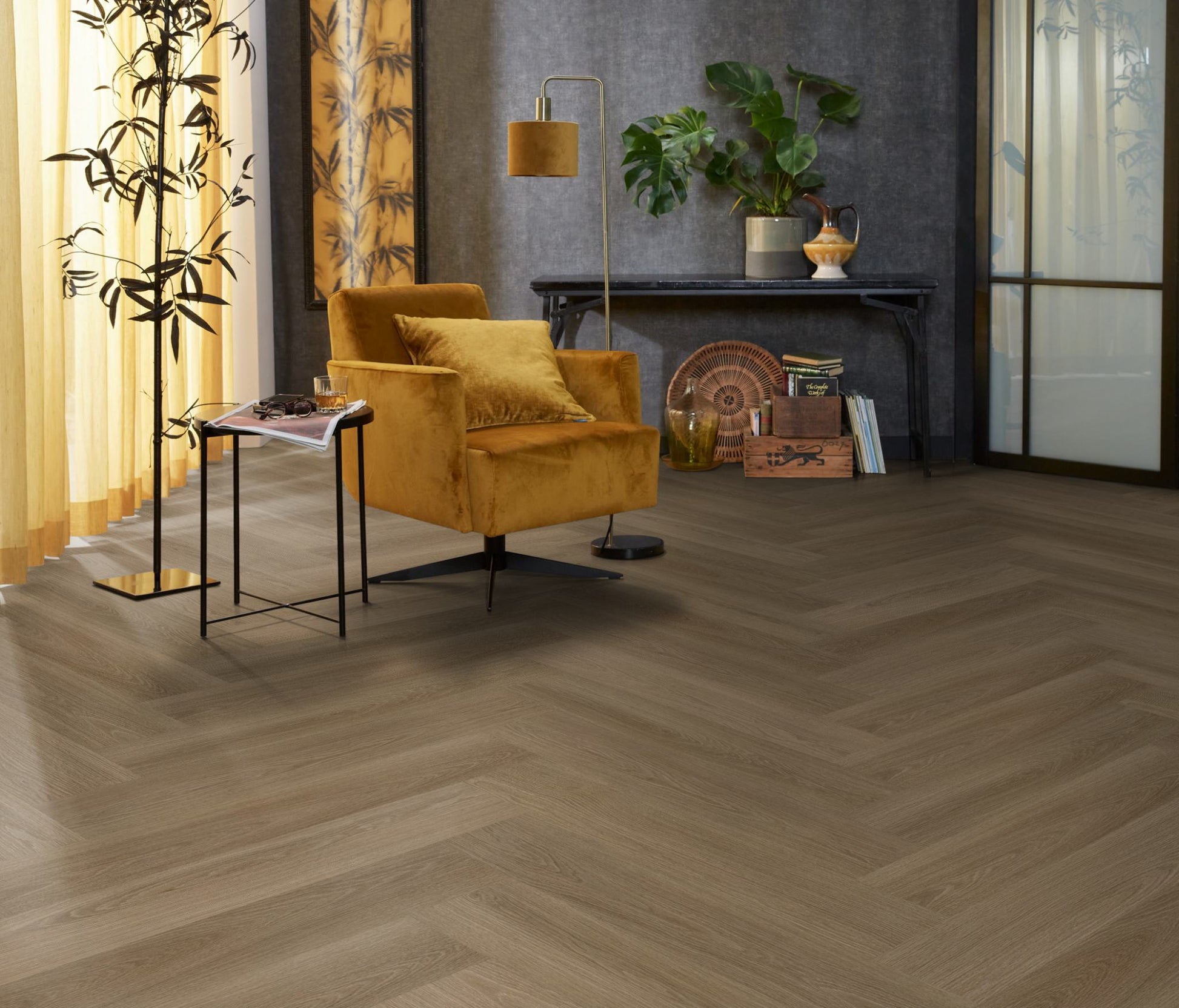 Floorlife YUP XL Brentford Dark Oak Walvisgraat EVC - Click PVC SRC - 7051200419 - Solza.nl