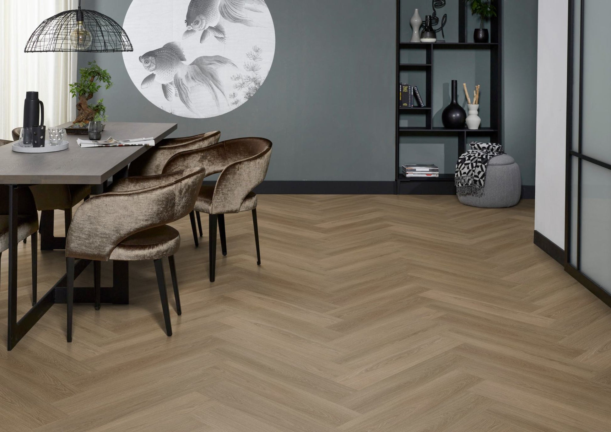 Floorlife YUP XL Brentford Dark Oak Walvisgraat EVC - Click PVC SRC - 7051200419 - Solza.nl
