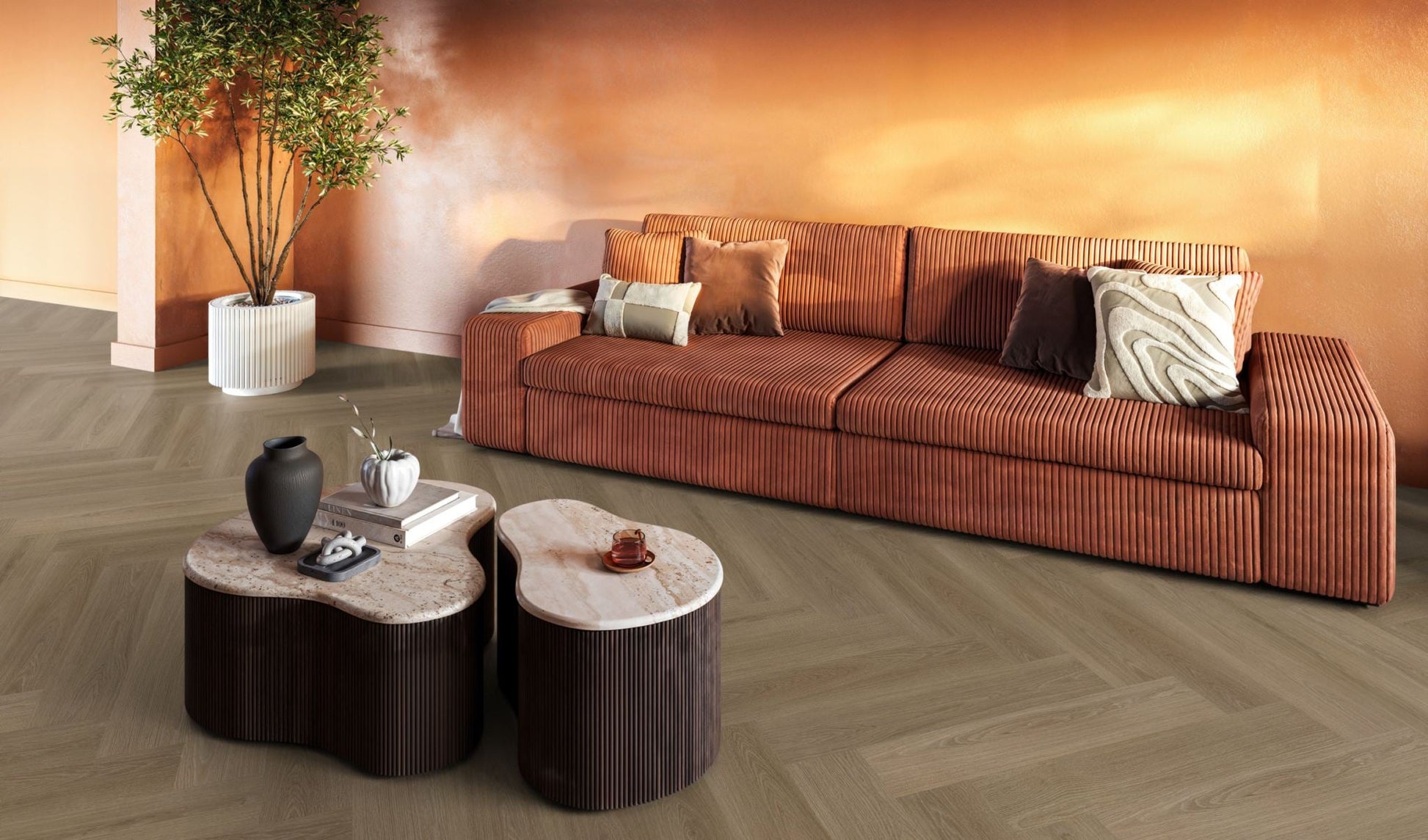 Floorlife YUP XL Brentford Dark Oak Walvisgraat EVC - Click PVC SRC - 7051200419 - Solza.nl