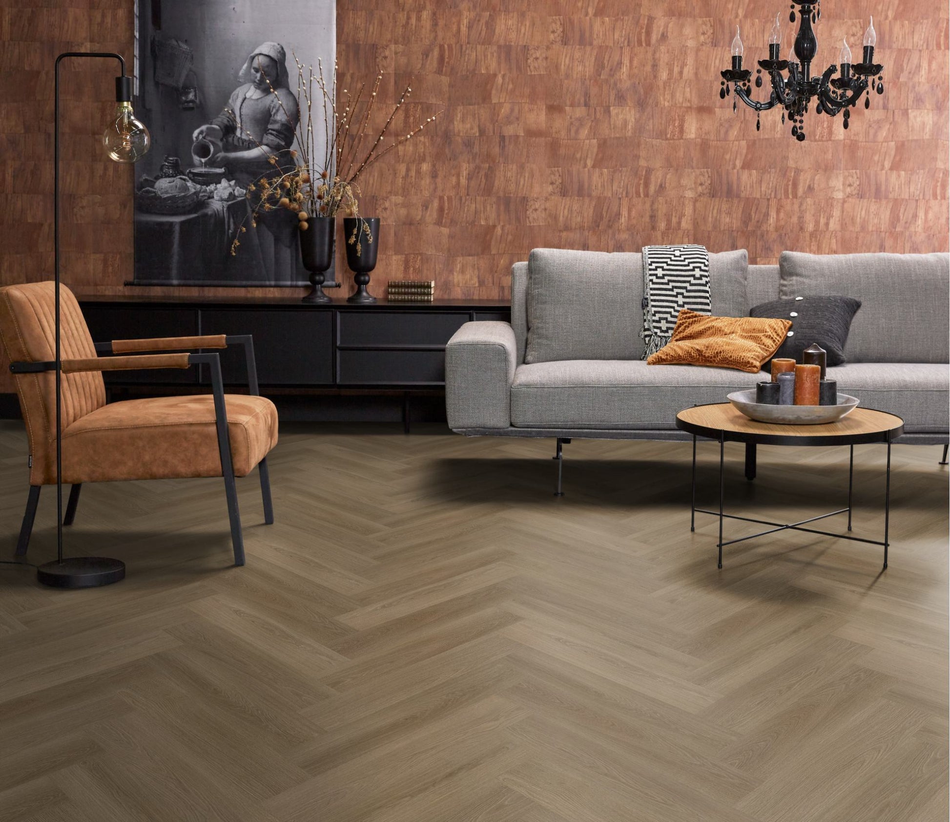 Floorlife YUP XL Brentford Dark Oak Walvisgraat EVC - Click PVC SRC - 7051200419 - Solza.nl