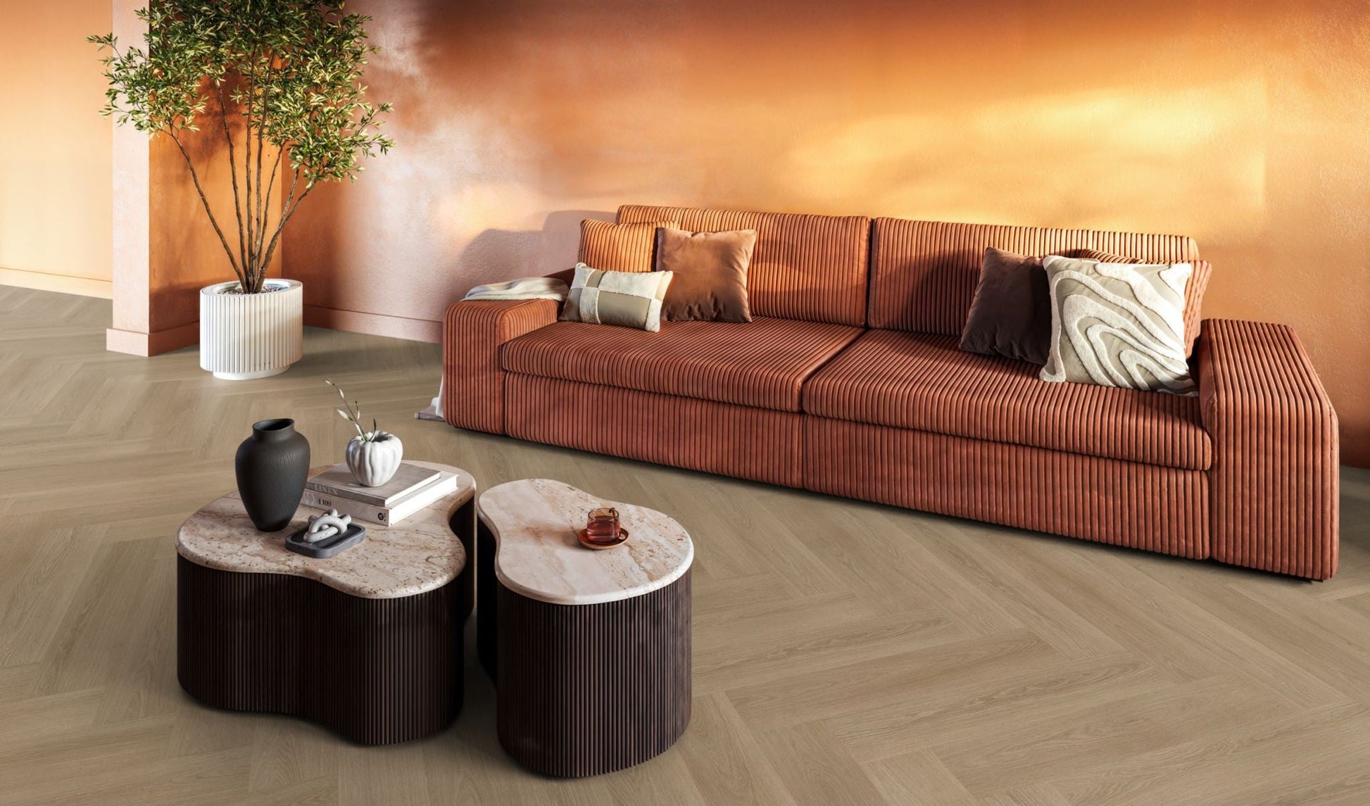 Floorlife YUP XL Brentford Warm Oak Walvisgraat EVC - Click PVC SRC - 7051200319 - Solza.nl