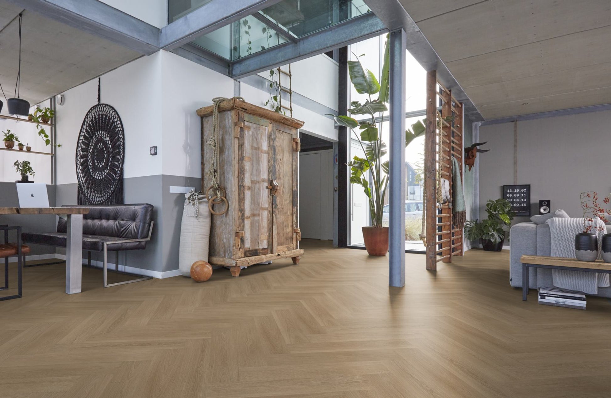 Floorlife YUP XL Brentford Warm Oak Walvisgraat EVC - Dryback PVC - 7050100319 - Solza.nl