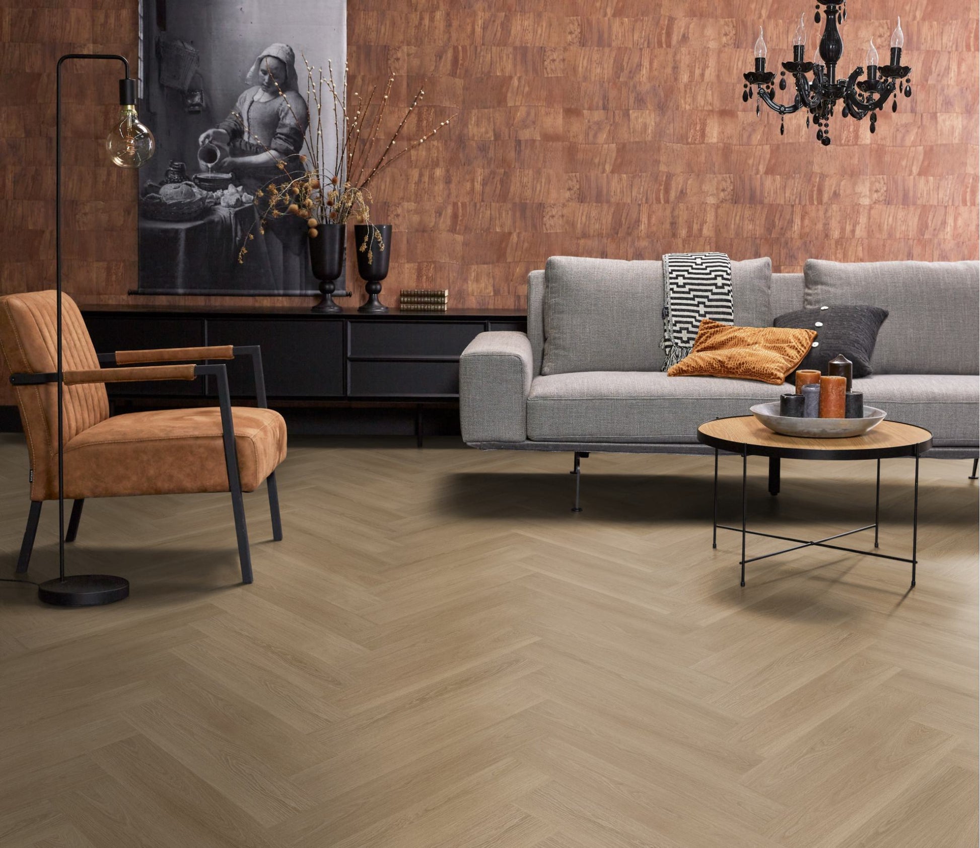 Floorlife YUP XL Brentford Warm Oak Walvisgraat EVC - Dryback PVC - 7050100319 - Solza.nl