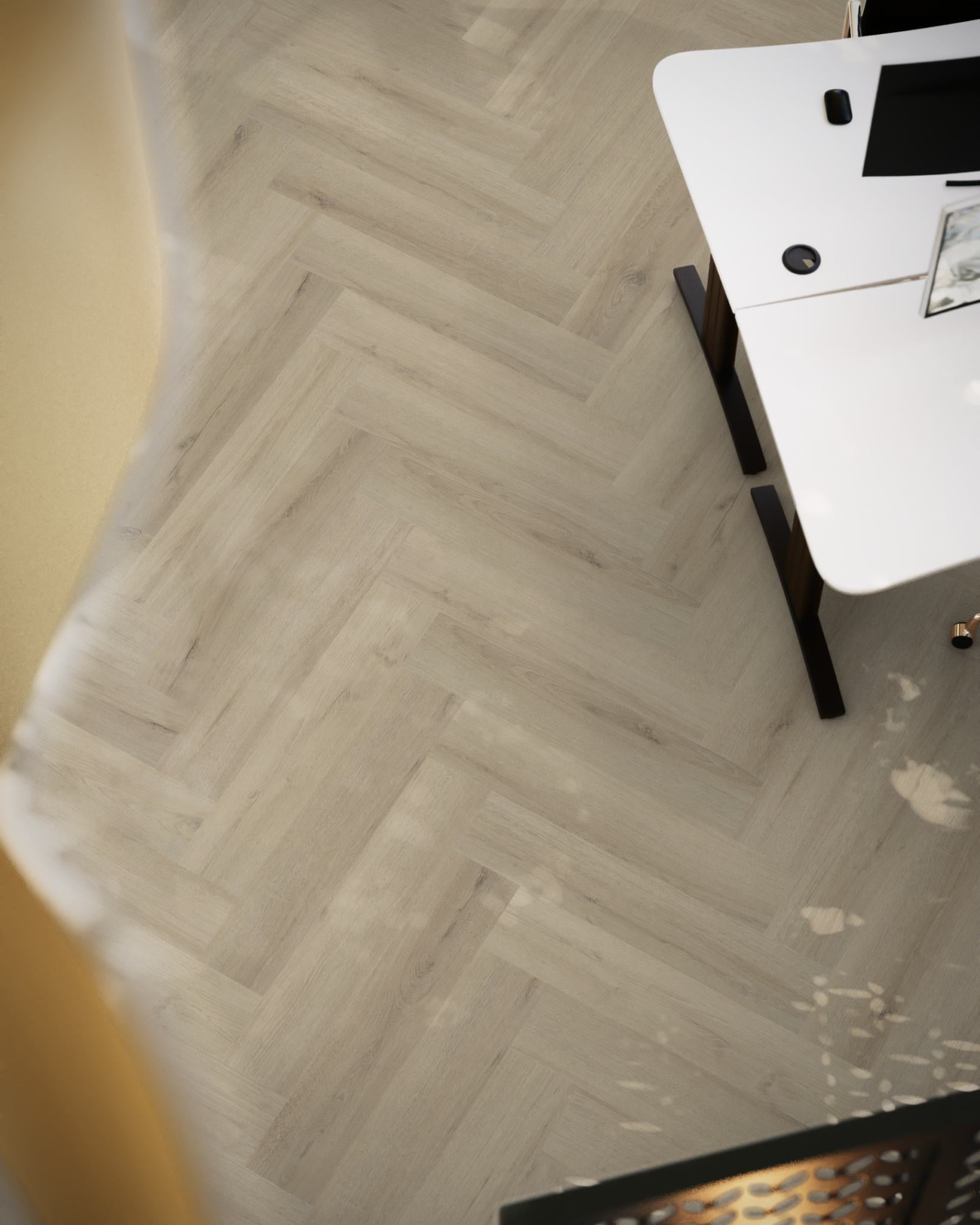 Floorlife YUP XL Greenford Beige Walvisgraat Dryback PVC - 6080101219 - Solza.nl