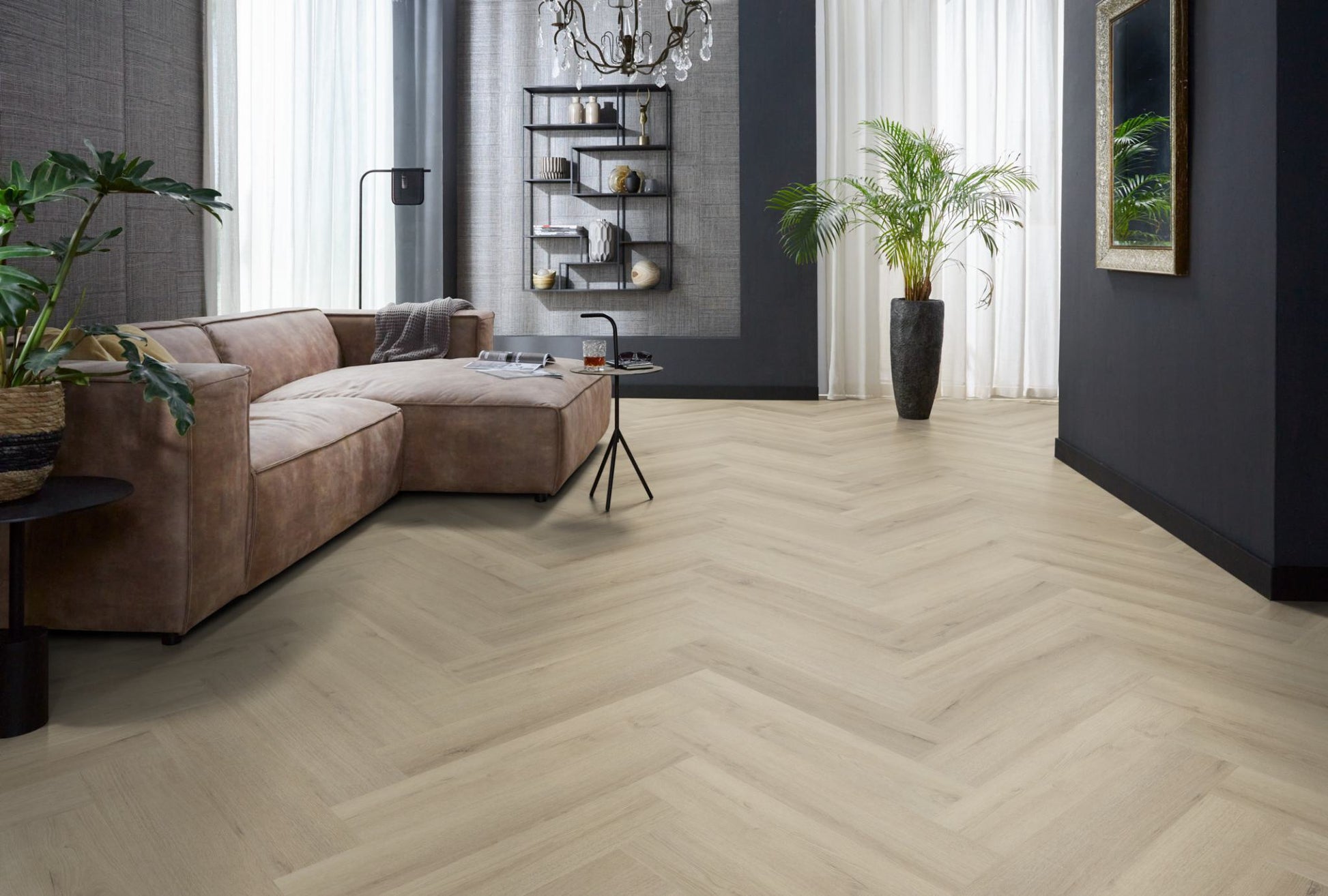 Floorlife YUP XL Greenford Beige Walvisgraat Dryback PVC - 6080101219 - Solza.nl