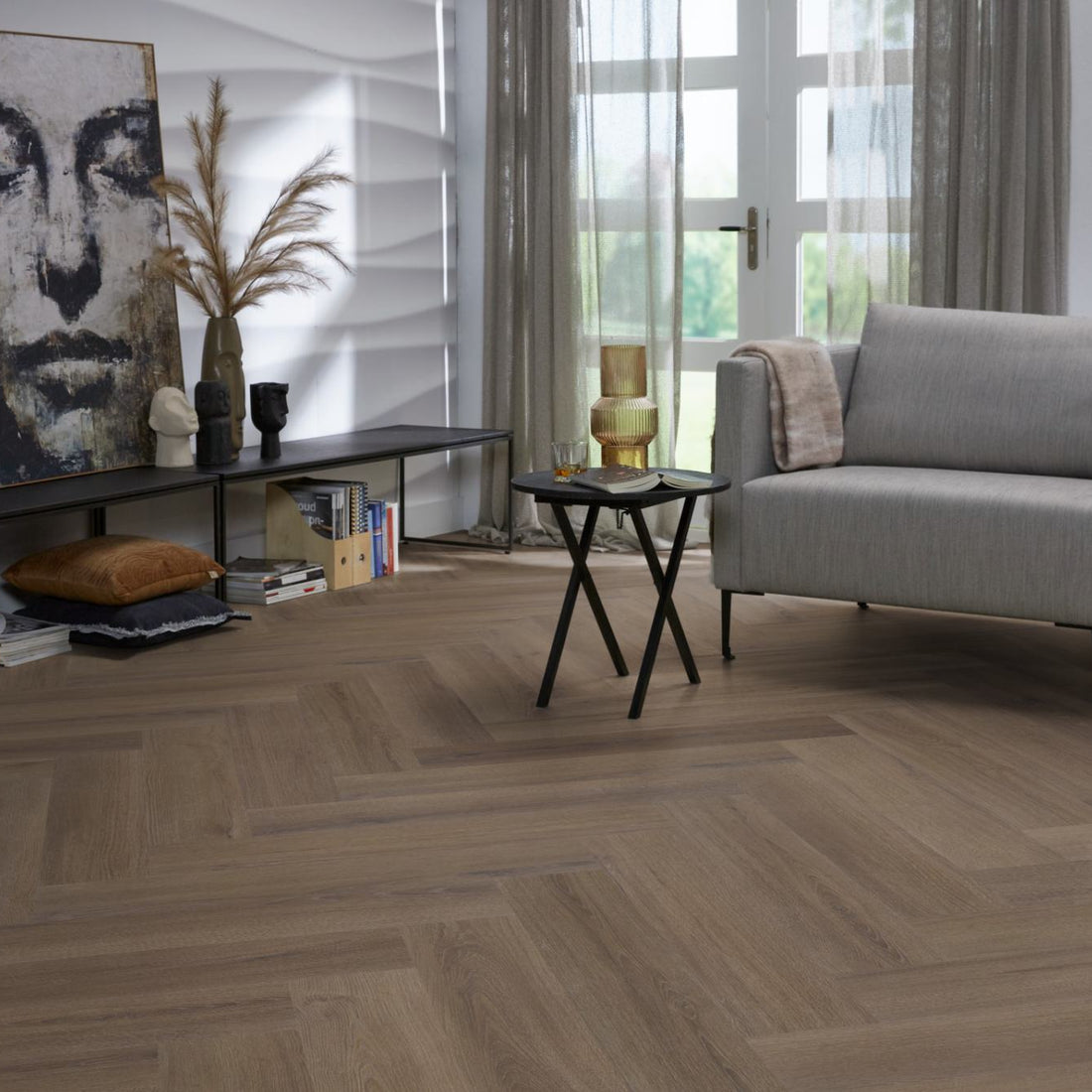 Floorlife YUP XL Greenford Brown Walvisgraat Click PVC - SRC - 6081201519 - Solza.nl