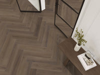 Floorlife YUP XL Greenford Brown Walvisgraat Dryback PVC - 6080101519 - Solza.nl