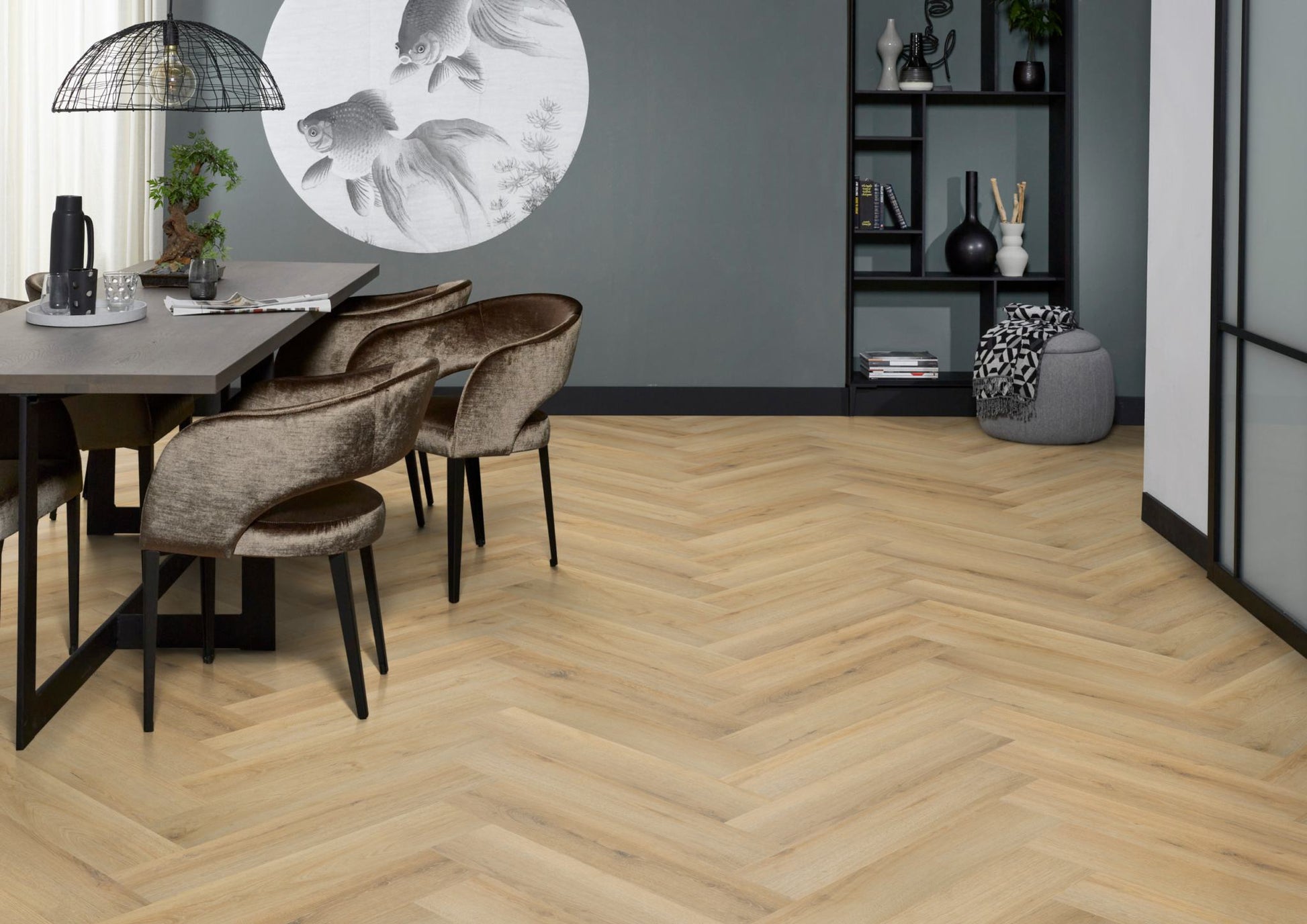 Floorlife YUP XL Greenford Natural Walvisgraat Dryback PVC - 6080101019 - Solza.nl
