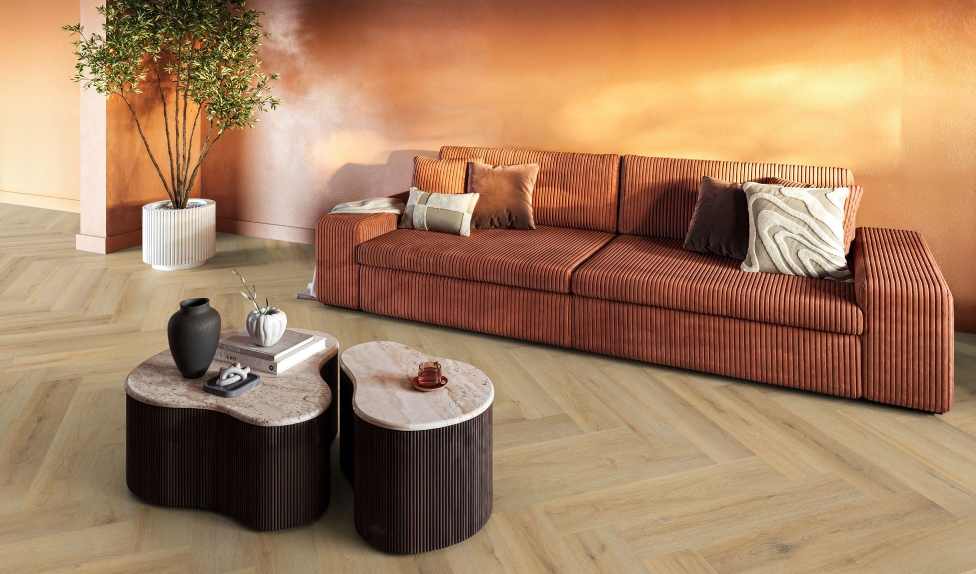 Floorlife YUP XL Greenford Natural Walvisgraat Dryback PVC - 6080101019 - Solza.nl