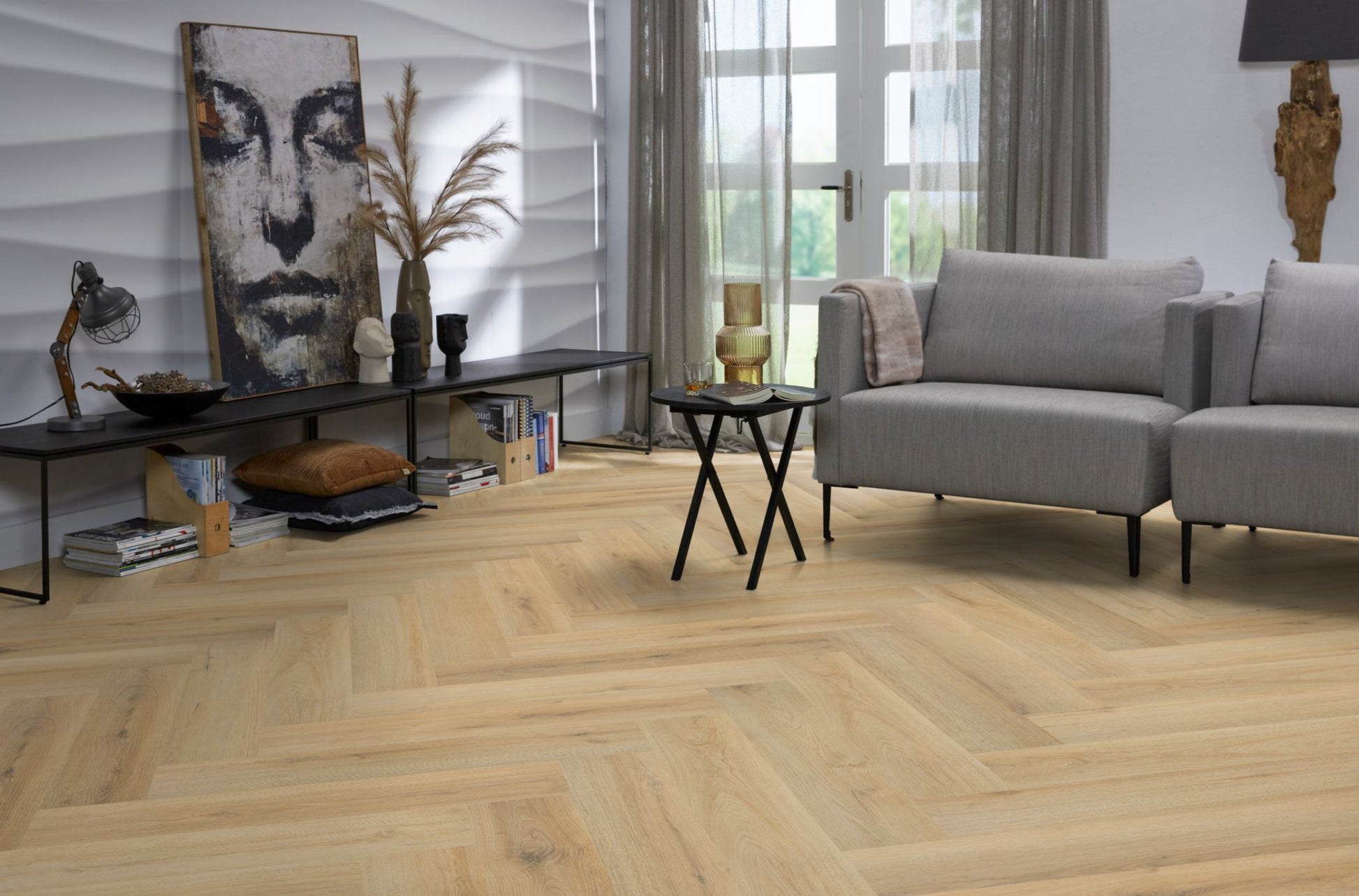 Floorlife YUP XL Greenford Natural Walvisgraat Dryback PVC - 6080101019 - Solza.nl