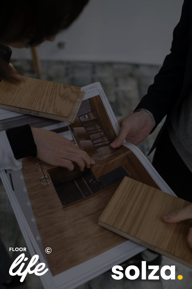 Proefmonster Floorlife YUP Sutton Herringbone Dryback Warm Beige 1504 - Solza.nl