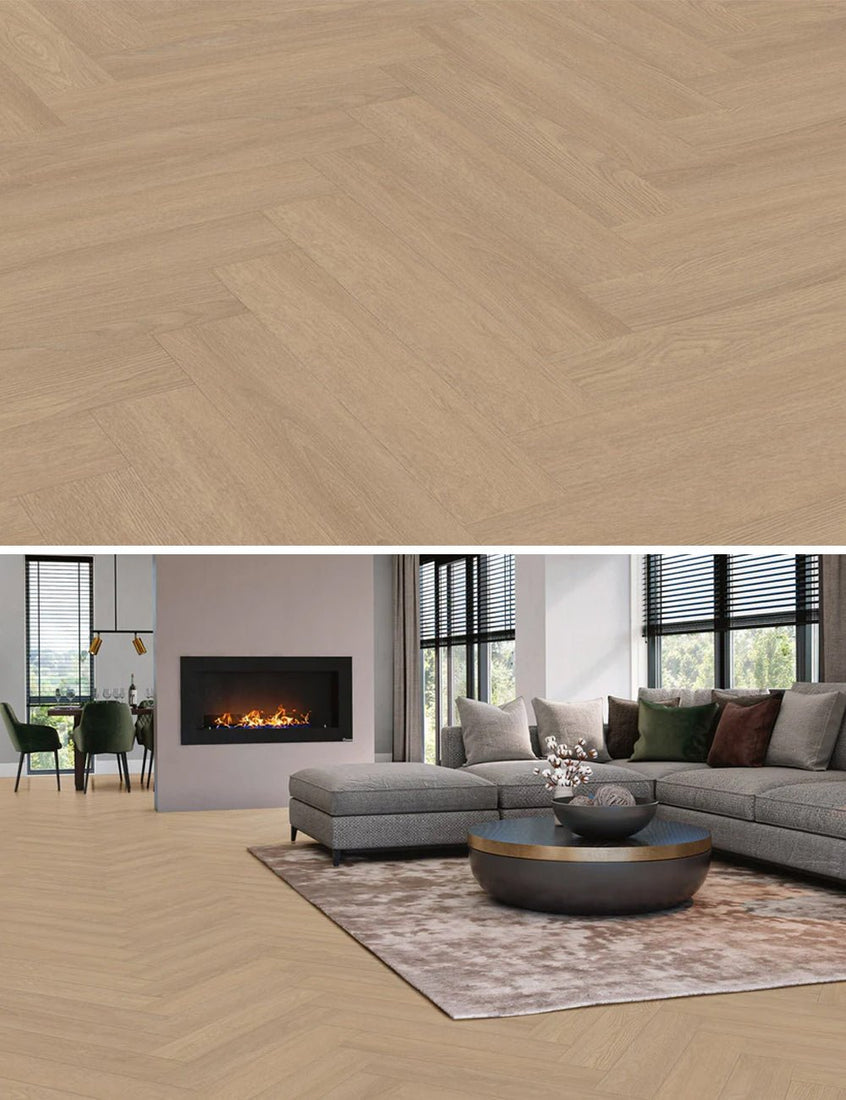 Vivafloors Bordeaux - Eiken 8540 - Visgraat Plak PVC - Solza.nl