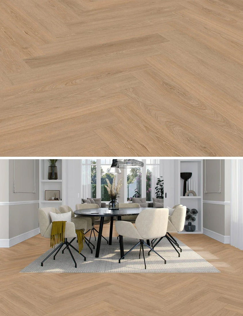 Vivafloors Mayfair - Eiken 9020 - Walvisgraat Plak PVC - Solza.nl