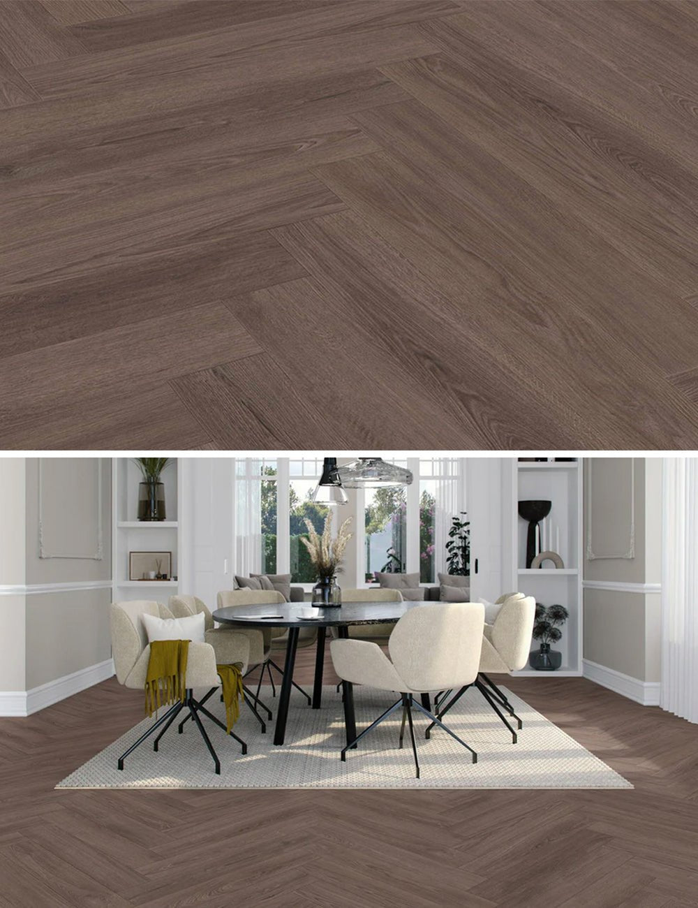 Vivafloors Mayfair - Eiken 9060 - Walvisgraat Plak PVC - Solza.nl