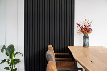 Floer Akupanel Wandpanelen Lino Zwart - 240 x 60 cm - Akoestische Panelen