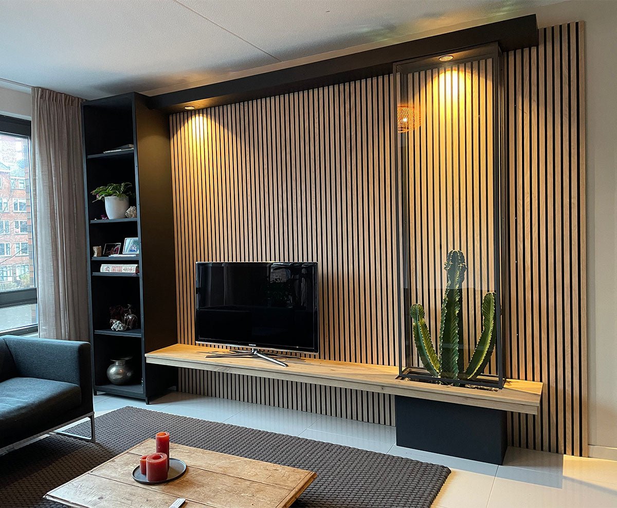 Floer Akupanel XL wandpanelen Onbehandeld Eiken - 300 x 60 cm - Akoestische Panelen - Solza.nl