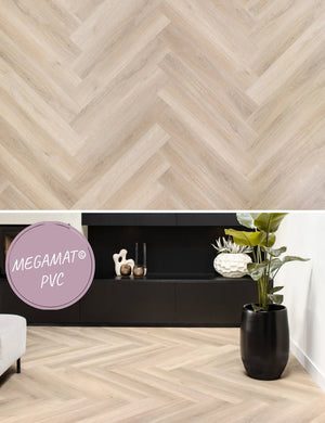 Herringbone glued PVC vloer