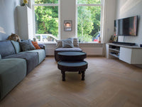 Floer Visgraat Parket Rustiek Eiken Multiplank Enkel Gerookt & Wit Geolied FLR-4003 - Solza.nl