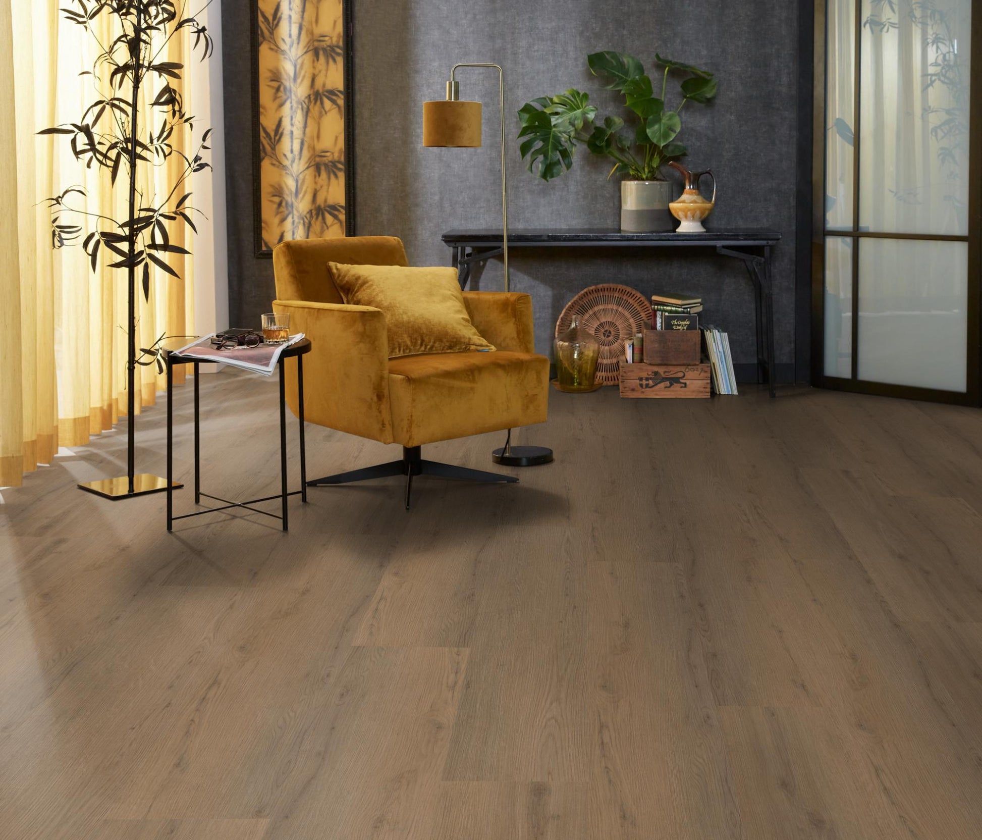 Floorlife Barnet Dark Oak 8511 Dryback PVC Rechte Stroken - Warme kleur donker eiken - Solza.nl