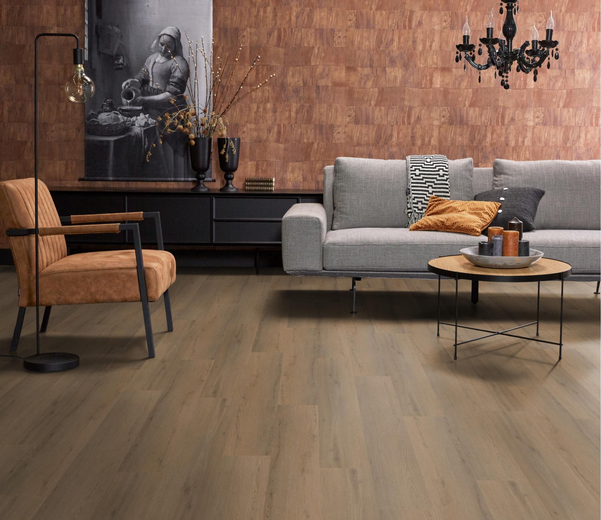 Floorlife Barnet Dark Oak 8511 Dryback PVC Rechte Stroken - Warme kleur donker eiken - Solza.nl