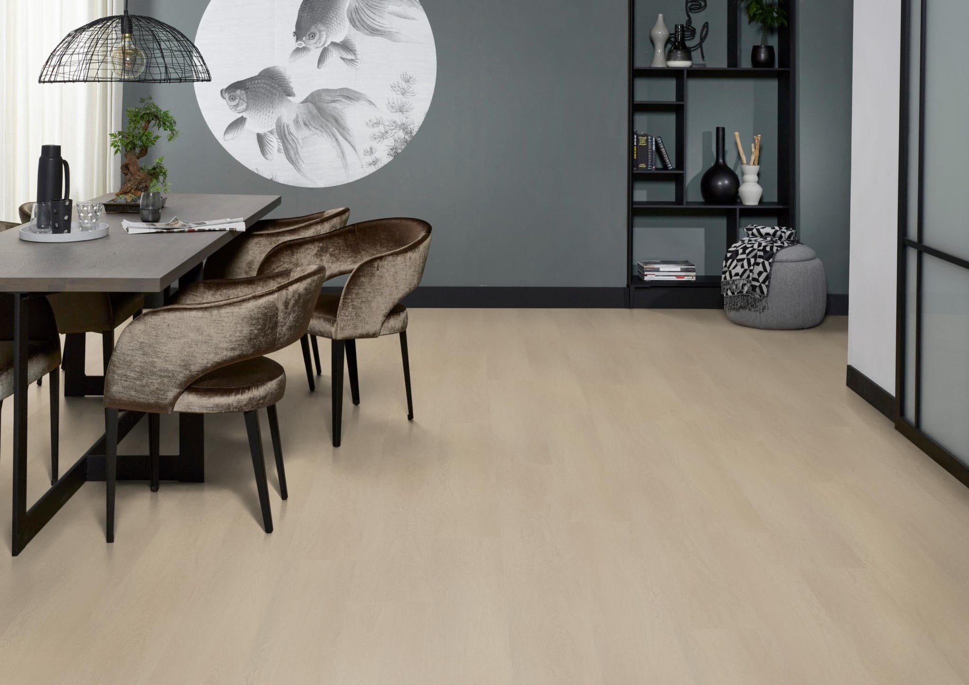 Floorlife Click PVC Fulham Beige 1613 SRC - Noestvrij 152.2 x 22.5 cm - Solza.nl