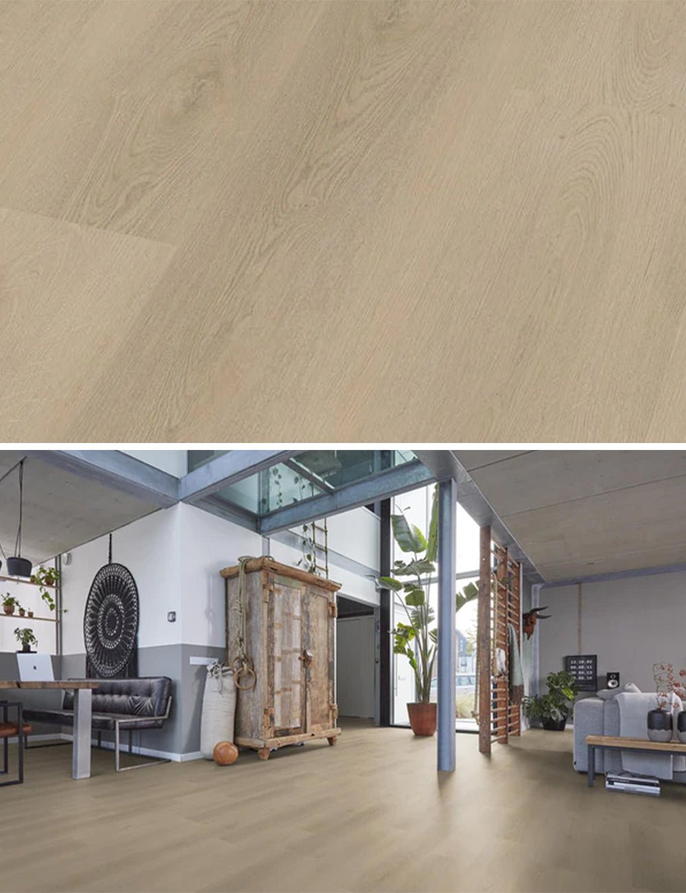 Floorlife Click PVC Merton Beige 7510 - Rechte stroken 122 x 22.9 cm - Solza.nl