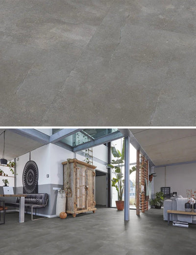Floorlife Click PVC Tegel Ealing Dark Grey 7411 SRC - Natuursteenlook 91x45.5 cm - Solza.nl